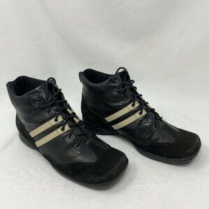 Cathy Jane Black Leather Lace-up Shoes (Women's Size 6 1/2)